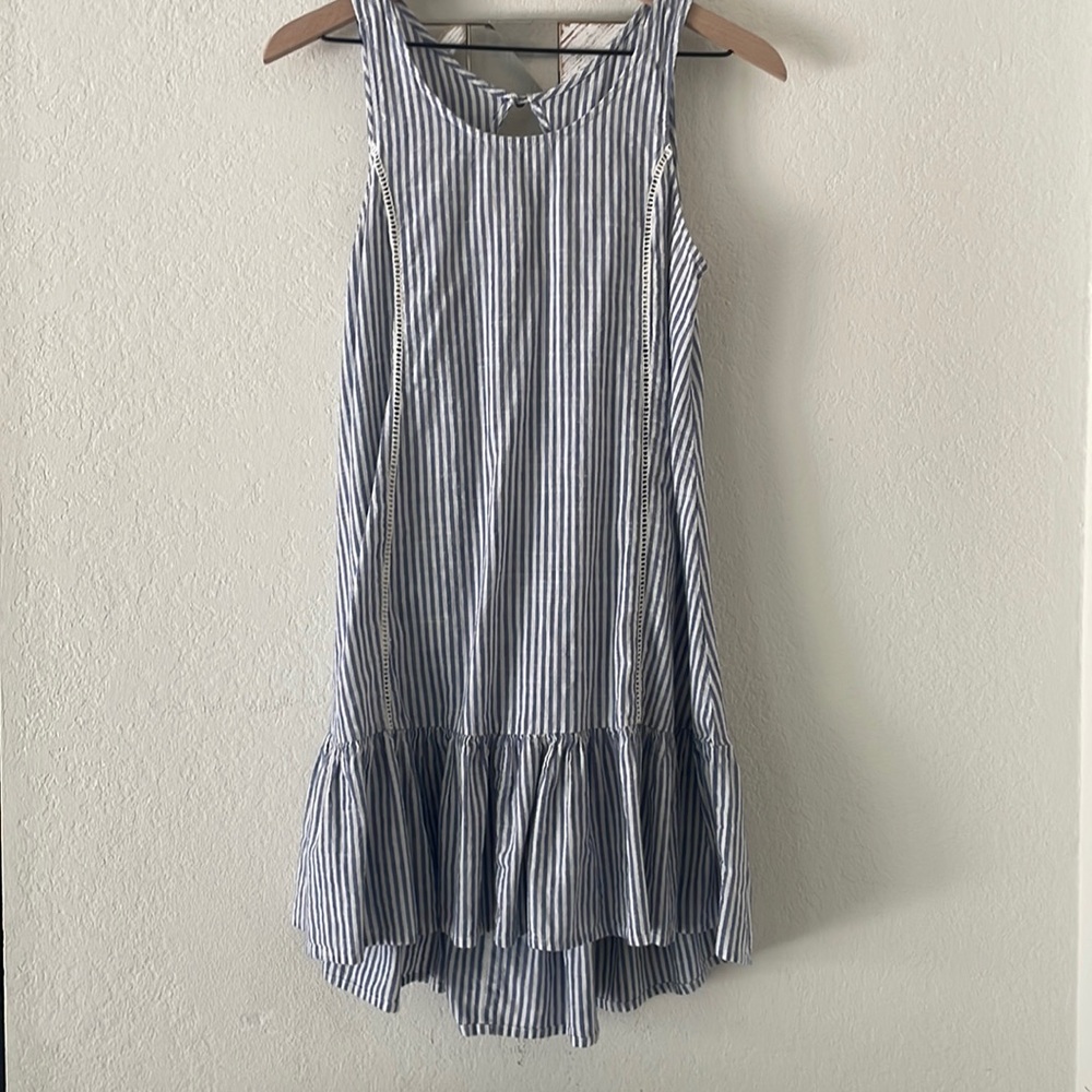 Element stripe high low ruffle dress
